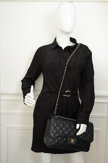 Chanel Black CC Classic Double Flap Jumbo Bag