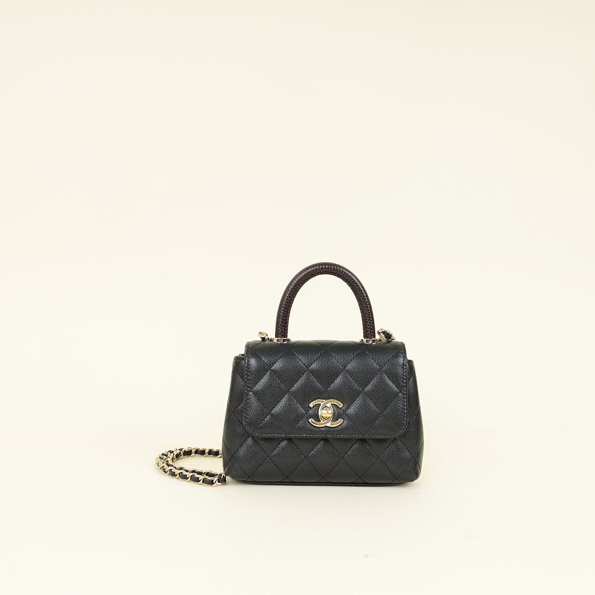 Chanel Black CC Coco Handle Micro Chain Bag