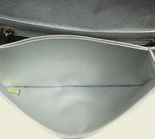 Chanel Silver CC Chevron Nubuck Micro Chain Embellished Flap Bag