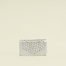 Chanel Silver CC Chevron Nubuck Micro Chain Embellished Flap Bag