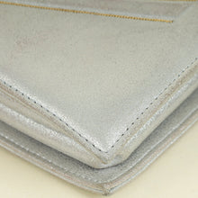 Chanel Silver CC Chevron Nubuck Micro Chain Embellished Flap Bag