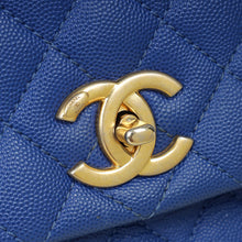 Chanel Royal Blue CC Caviar Top Handle Flap Bag