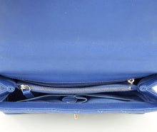 Chanel Royal Blue CC Caviar Top Handle Flap Bag