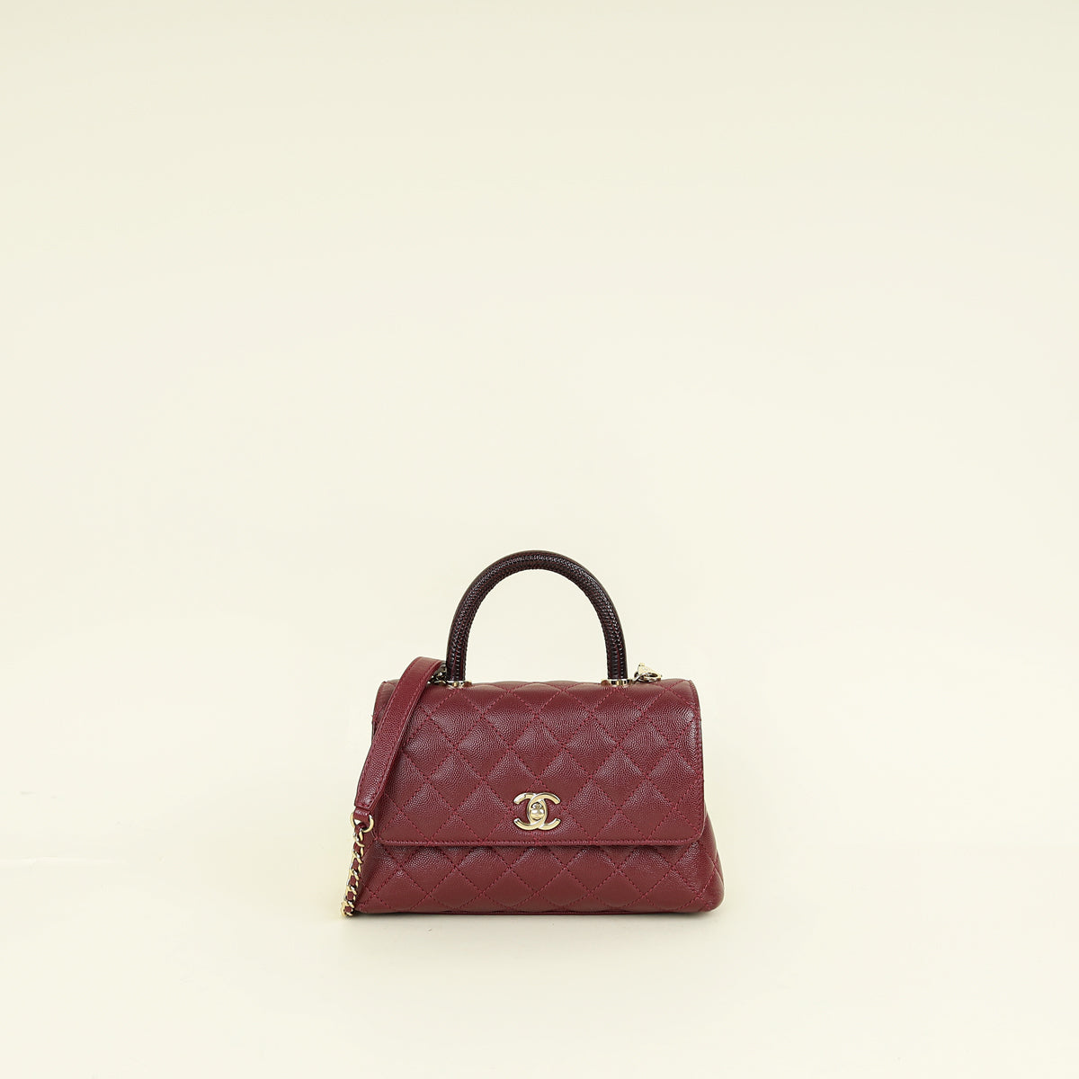 Chanel Burgundy Coco Handle Small Bag
