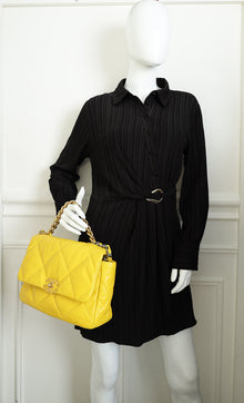 Chanel Yellow CC 19 Large Flap Bag