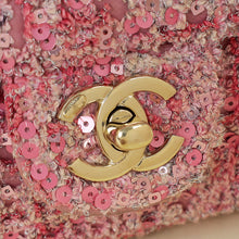 Chanel Pink Tweed Sequins Mini Rectangular Flap Bag