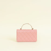 Chanel Light Dusty Pink CC Flower Top Handle Phone Chain Bag