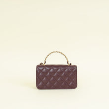 Chanel Burgundy Chain Detail Top Handle Phone Chain Bag
