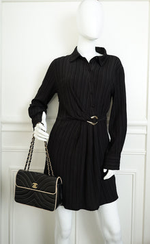 Chanel Bicolor Chevron Contrast Stitch Flap Bag