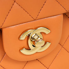 Chanel Peach Orange CC Classic Double Flap Small Bag