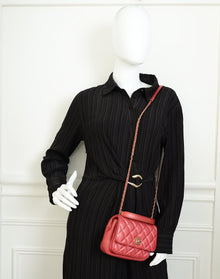 Chanel Dark Pink CC Top Handle Flap Mini Bag