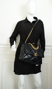 Chanel Black 19 Flap Large Shoulder Bag