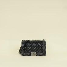 Chanel Black Chained Le Boy Flap Medium Shoulder Bag