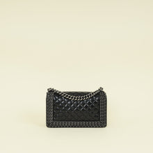 Chanel Black Chained Le Boy Flap Medium Shoulder Bag