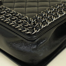 Chanel Black Chained Le Boy Flap Medium Shoulder Bag
