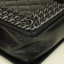 Chanel Black Chained Le Boy Flap Medium Shoulder Bag