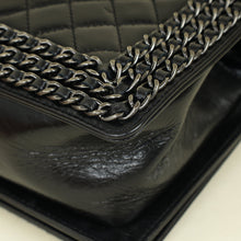 Chanel Black Chained Le Boy Flap Medium Shoulder Bag