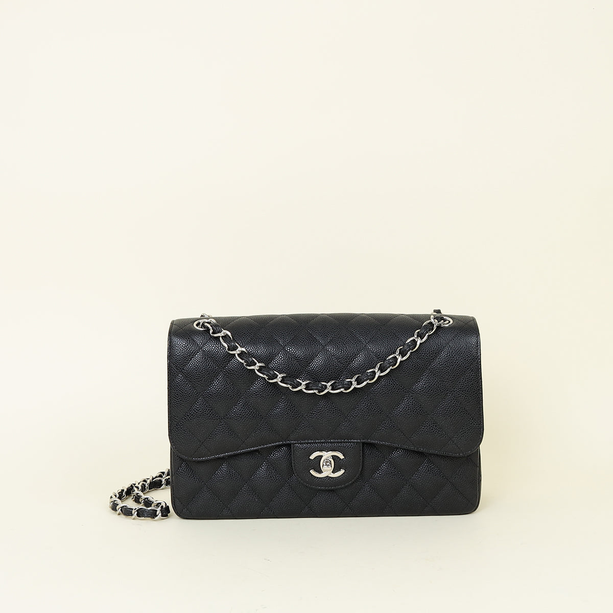 Chanel Black Classic Double Flap Jumbo Bag