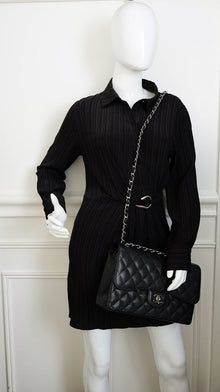 Chanel Black Classic Double Flap Jumbo Bag