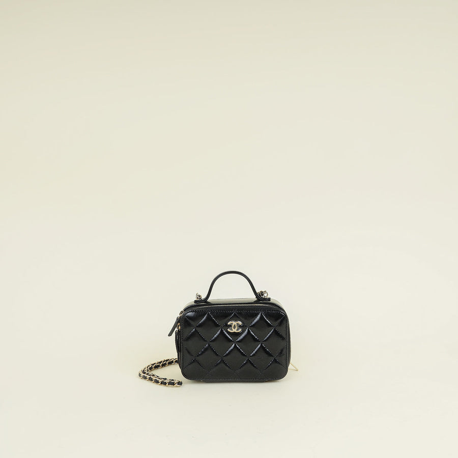 Chanel Black CC Top Handle Vanity Case Bag