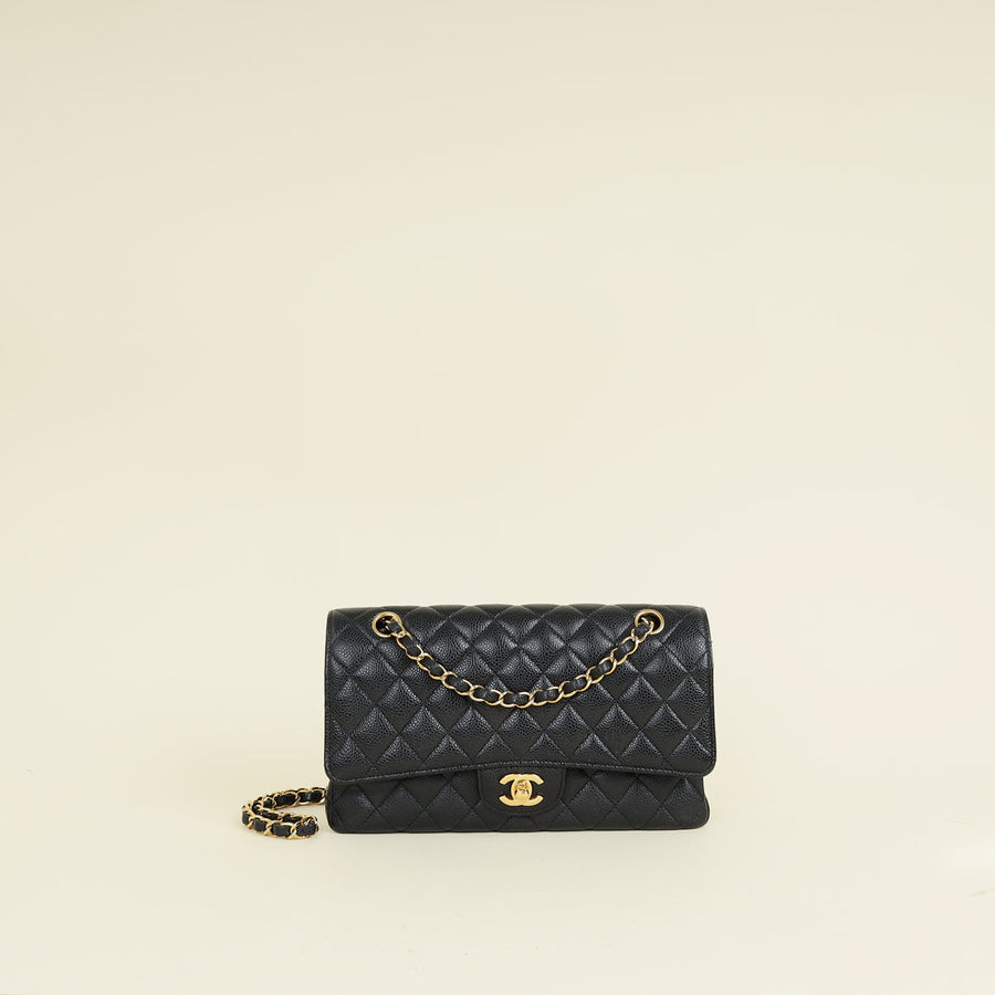 Chanel Black CC Classic Double Flap Medium Bag