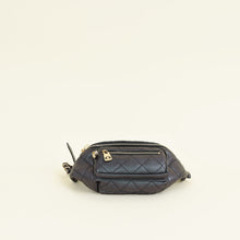 Chanel Metallic Dark Blue CC Quilted Fanny Pack Waist Bag