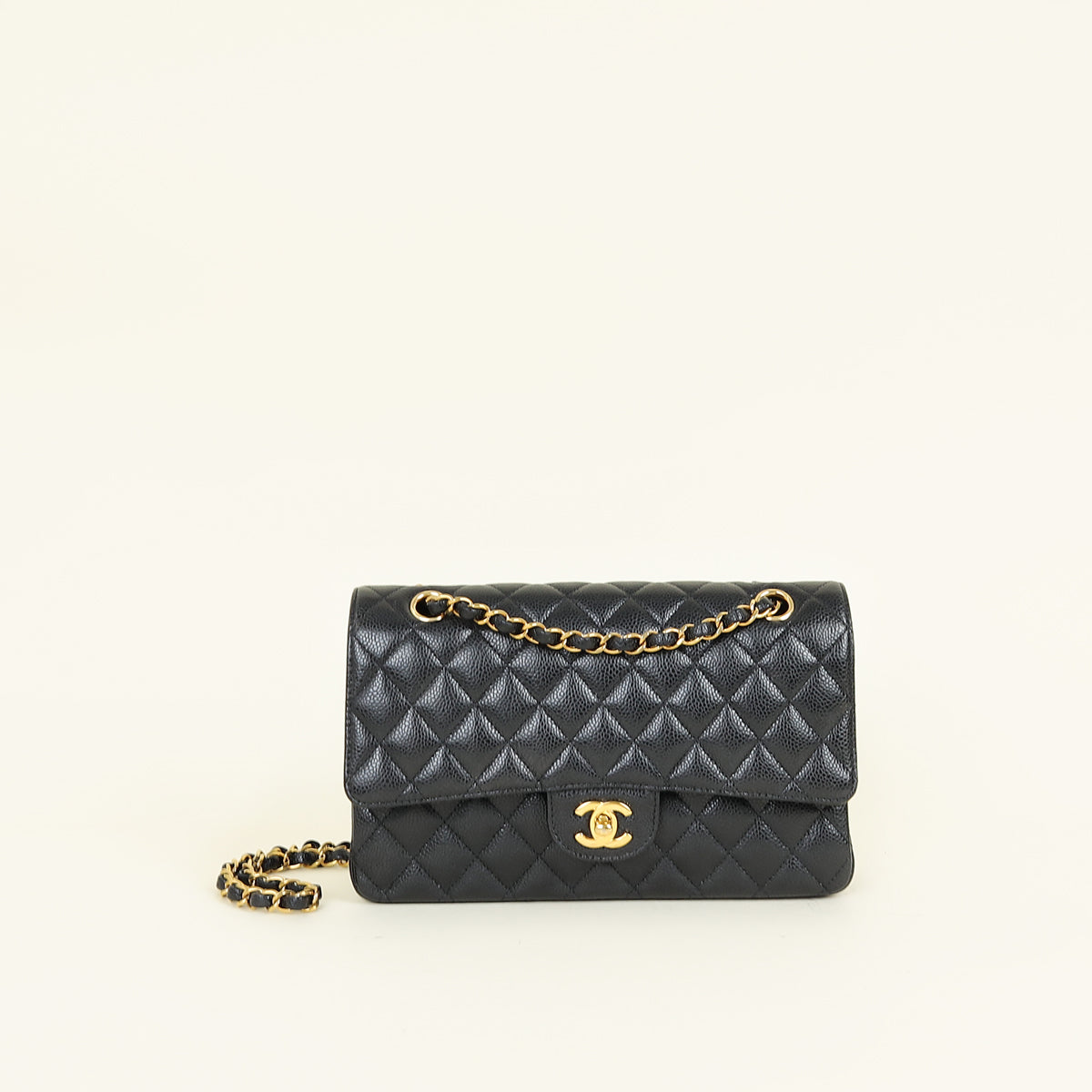 Chanel Black Classic Double Flap Medium Bag