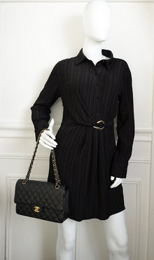 Chanel Black Classic Double Flap Medium Bag