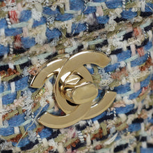 Chanel Blue Multicolor CC Classic 11.12 Tweed Double Flap Medium Bag