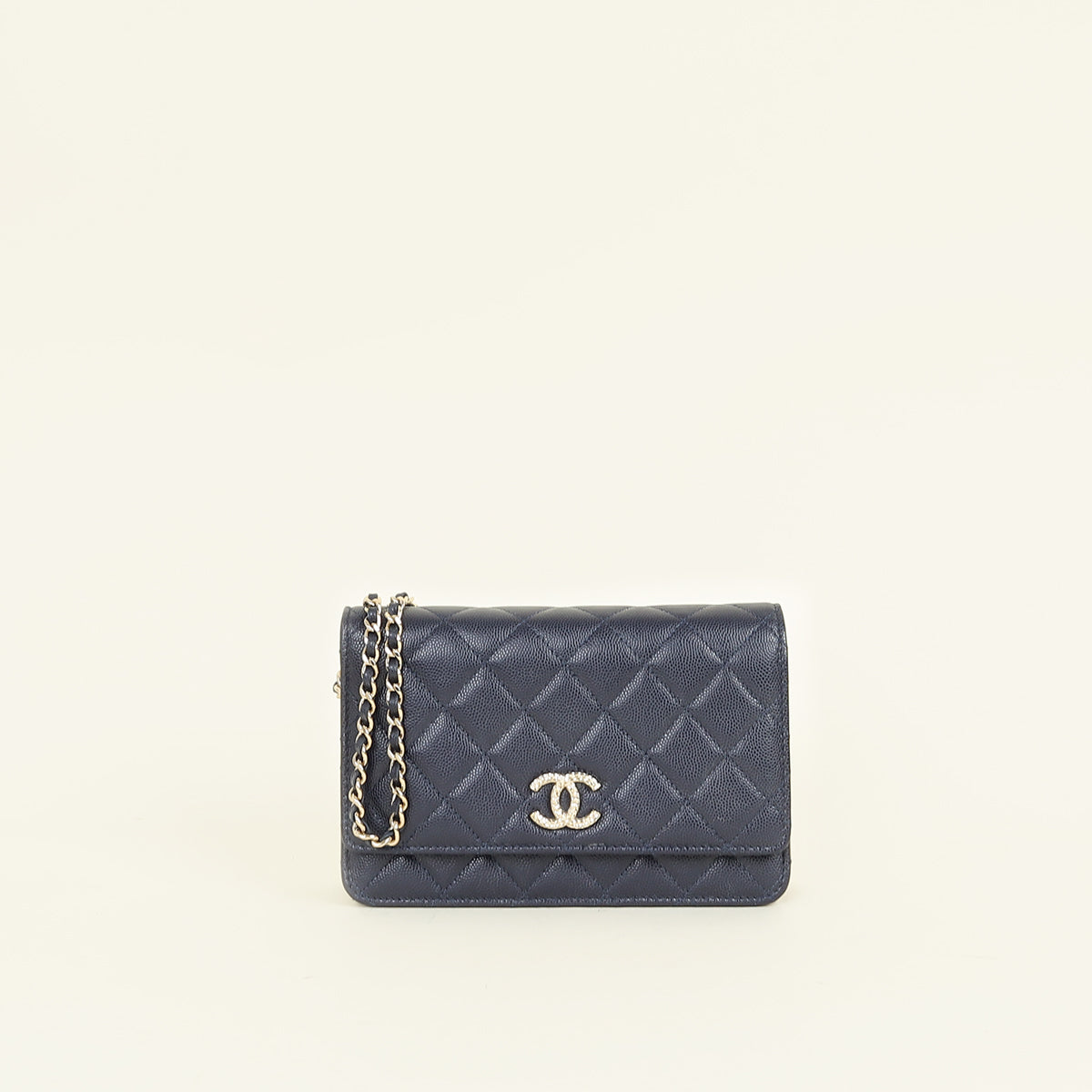 Chanel Indigo Blue CC Classic Wallet On Chain