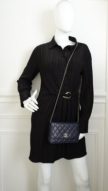 Chanel Indigo Blue CC Classic Wallet On Chain