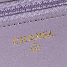 Chanel Purple CC Crystal Logo Top Handle Wallet On Chain