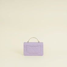 Chanel Purple CC Crystal Logo Top Handle Wallet On Chain
