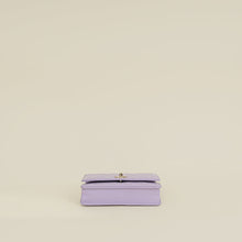 Chanel Purple CC Crystal Logo Top Handle Wallet On Chain