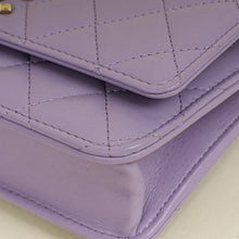 Chanel Purple CC Crystal Logo Top Handle Wallet On Chain