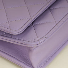 Chanel Purple CC Crystal Logo Top Handle Wallet On Chain