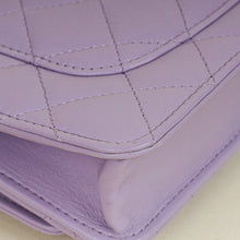 Chanel Purple CC Crystal Logo Top Handle Wallet On Chain