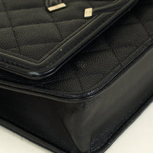 Chanel Black CC Filigree Wallet On Chain