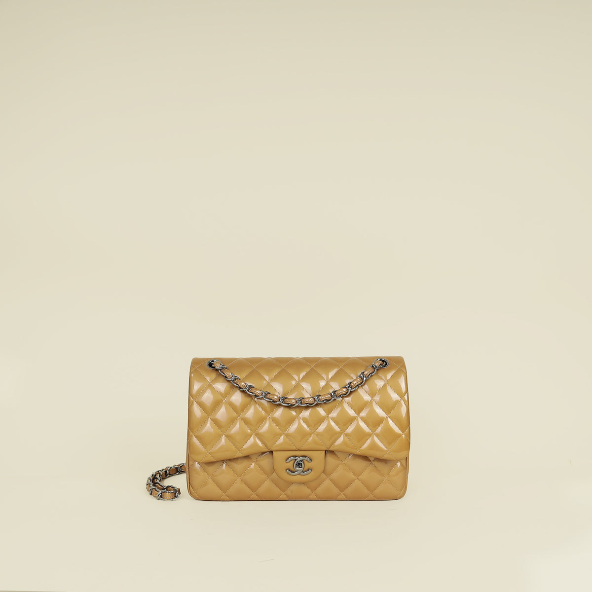 Chanel Camel Classic Double Flap Jumbo Bag