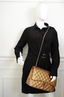 Chanel Camel Classic Double Flap Jumbo Bag