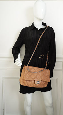 Chanel Camel Embossed Diamond Stitch Flap Bag