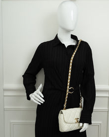 Chanel White CC Quilted Flap Shoulder Bag