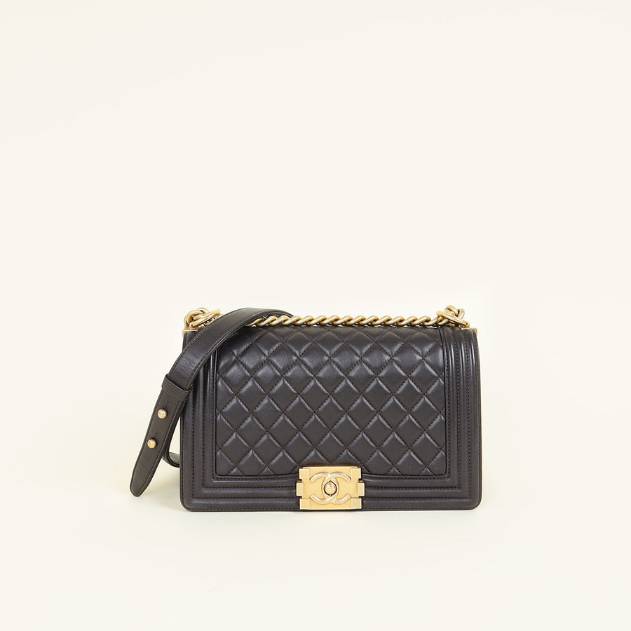 Chanel Chocolate Brown Le Boy Flap Medium Shoulder Bag