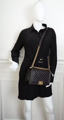 Chanel Chocolate Brown Le Boy Flap Medium Shoulder Bag