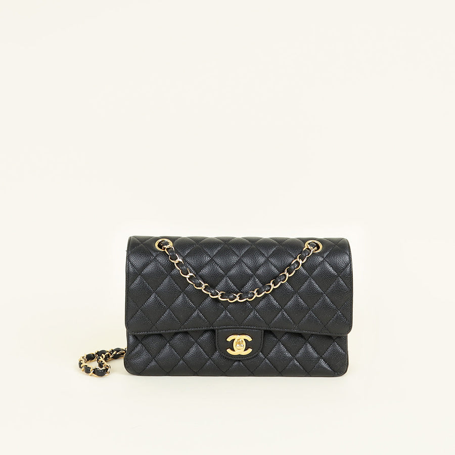 Chanel Black CC Classic Double Flap Medium Bag