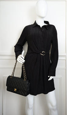 Chanel Black CC Classic Double Flap Medium Bag