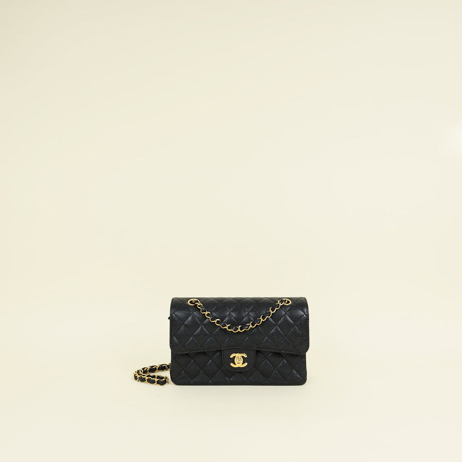 Chanel Black CC Classic Double Flap Small Bag