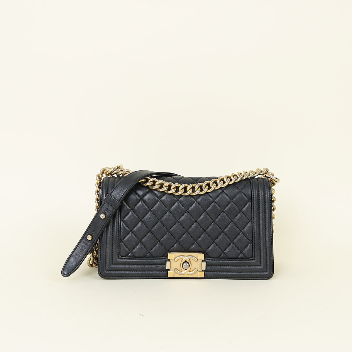 Chanel Black Le Boy Quilted Medium Bag
