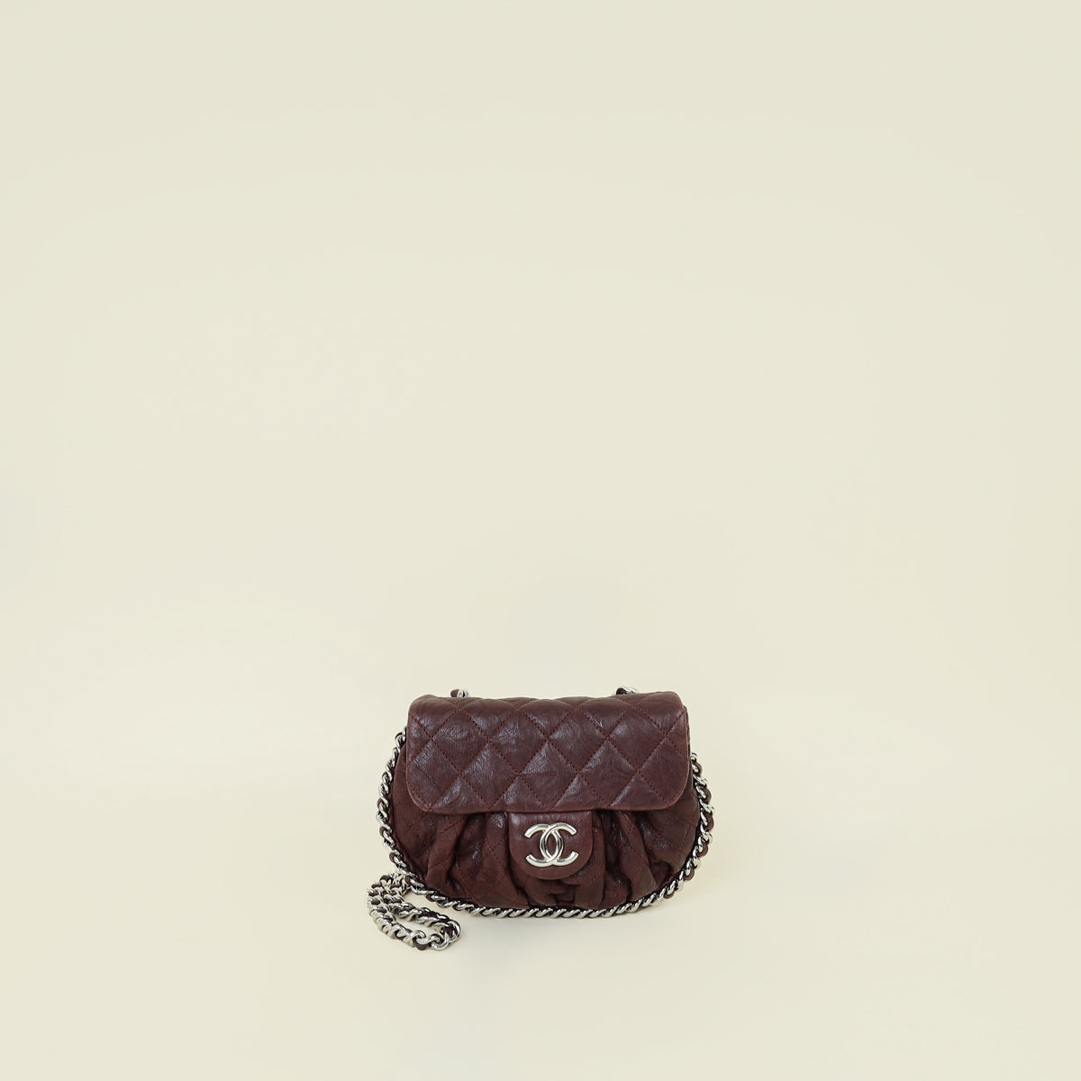 Chanel Burgundy Chain Around Small Flap Bag