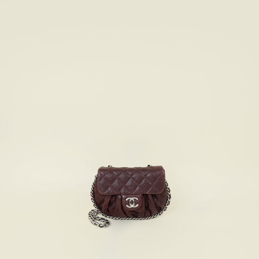 Chanel Burgundy Chain Around Small Flap Bag